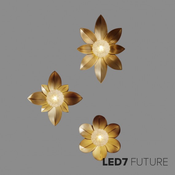 Loft Industry Modern - Gold Flower Wall